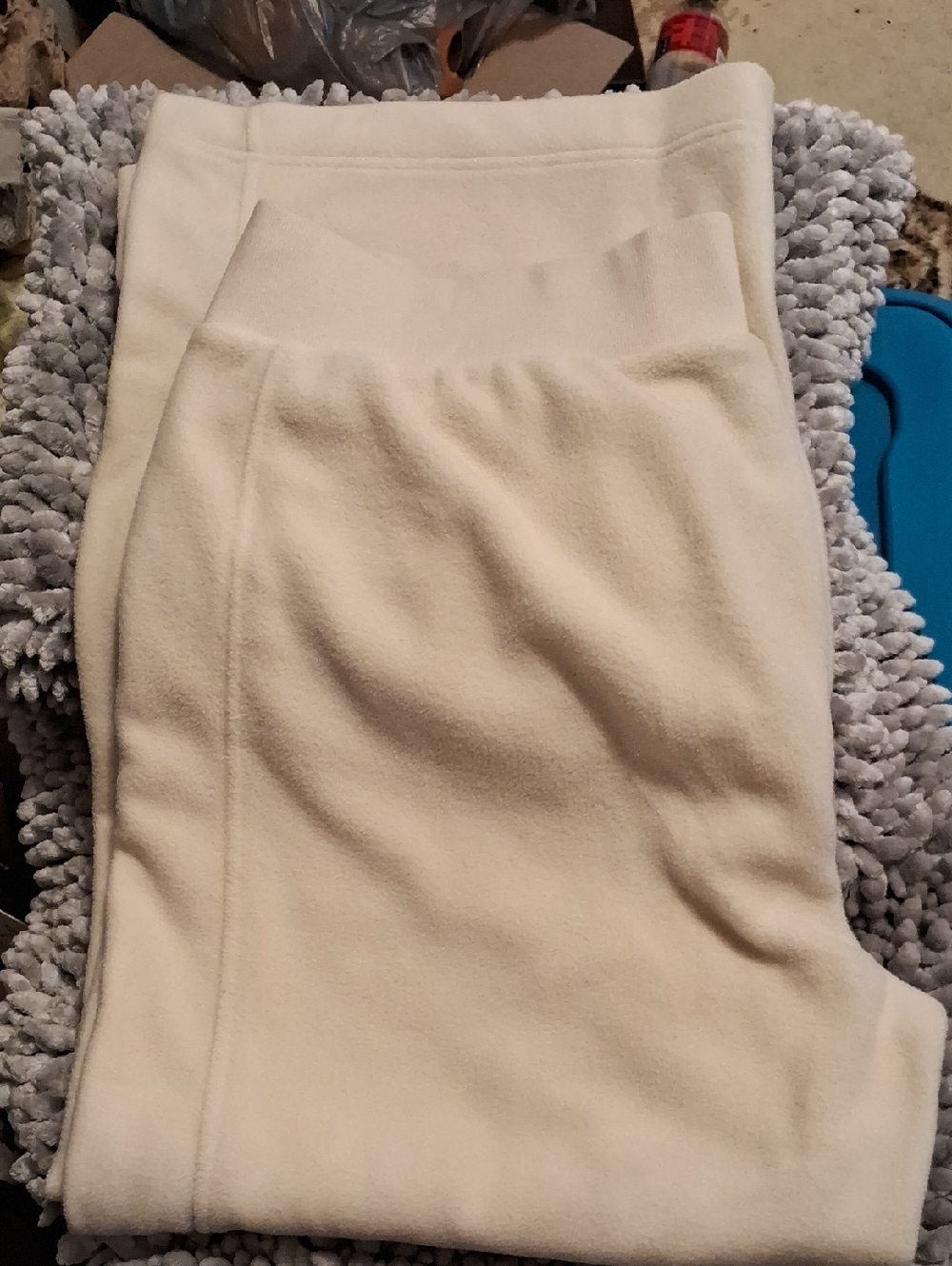 Cream Women's Fleece Wide Leg Pants